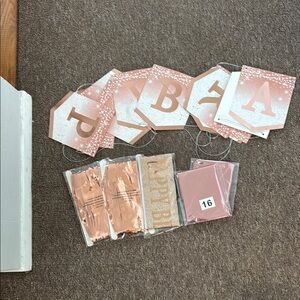Rose Gold Party Banner Set